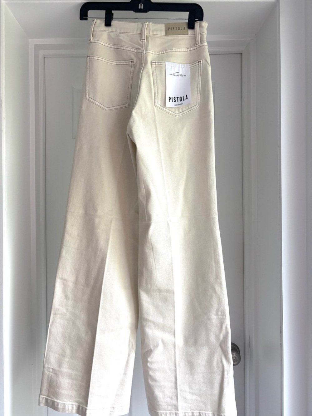 NWT Pistola  Cream Wide-Leg High-Rise Jeans - Picture 2 of 6